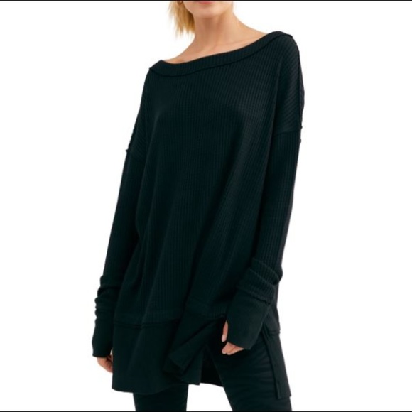Free People Tops - FREE PEOPLE Black North Shore Thermal Top